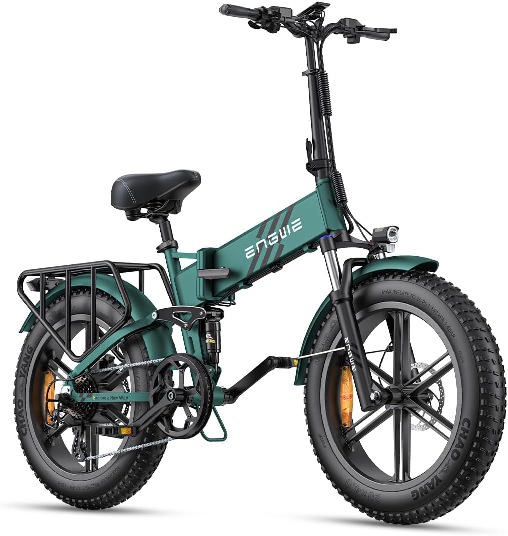 ENGWE Engine Pro Vélo électrique pliable adulte - Fat Bike 20 x 4 pouces batterie amovible 16Ah - Ebike aluminium 6061 suspension complète 8 vitesses