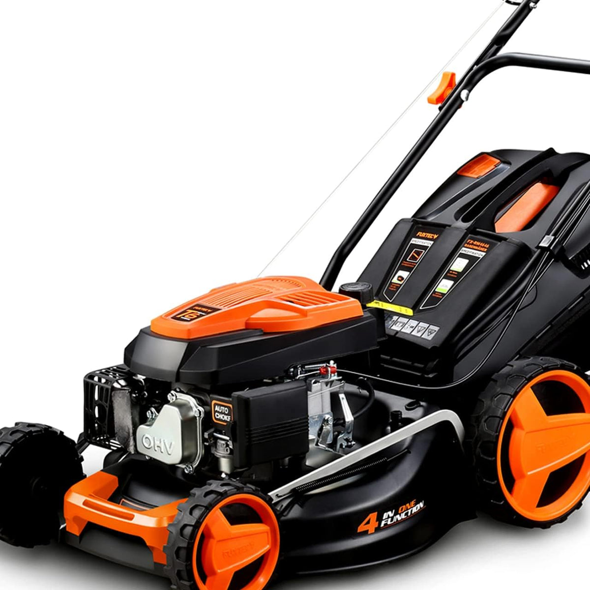 FUXTEC FX-RM4646 Tondeuse thermique autotractée essence - Coupe 46cm avec traction arrière et fonction mulching - Bac 50L
