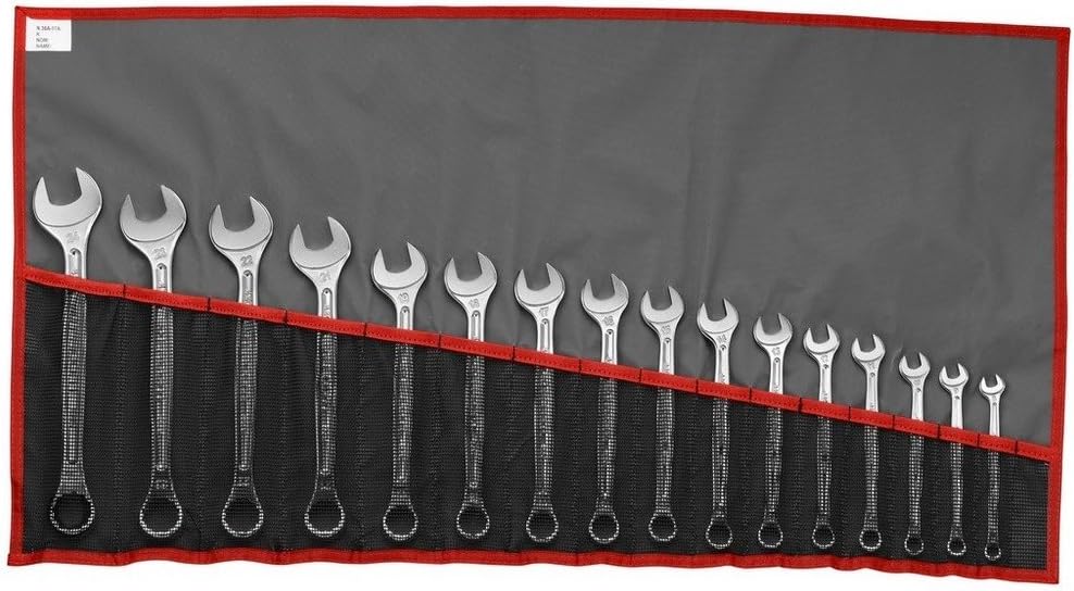 Facom 440.JE16T Jeu de clés métriques 16 pièces - Clés combinées avec finition polie - Trousse de rangement
