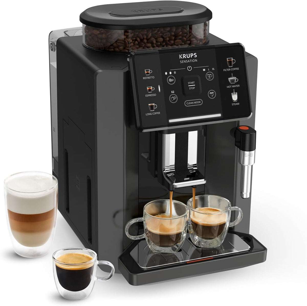 Krups Sensation C50 EA910810 Machine à café automatique à grains - Espresso - 5 boissons et interface tactile