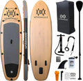 Whitewood Prime - Stand Up Paddle gonflable PVC EVA finition bois 335 x 85 x 15 cm - Charge maximale 200 kg pour plusieurs personnes - Sac pagaie pompe et sac téléphone