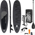 ECD Germany Maona - Stand Up Paddle gonflable PVC et EVA 308 x 78 x 10 cm - Noir charge maximale 120 kg - Sac de transport et pompe à air
