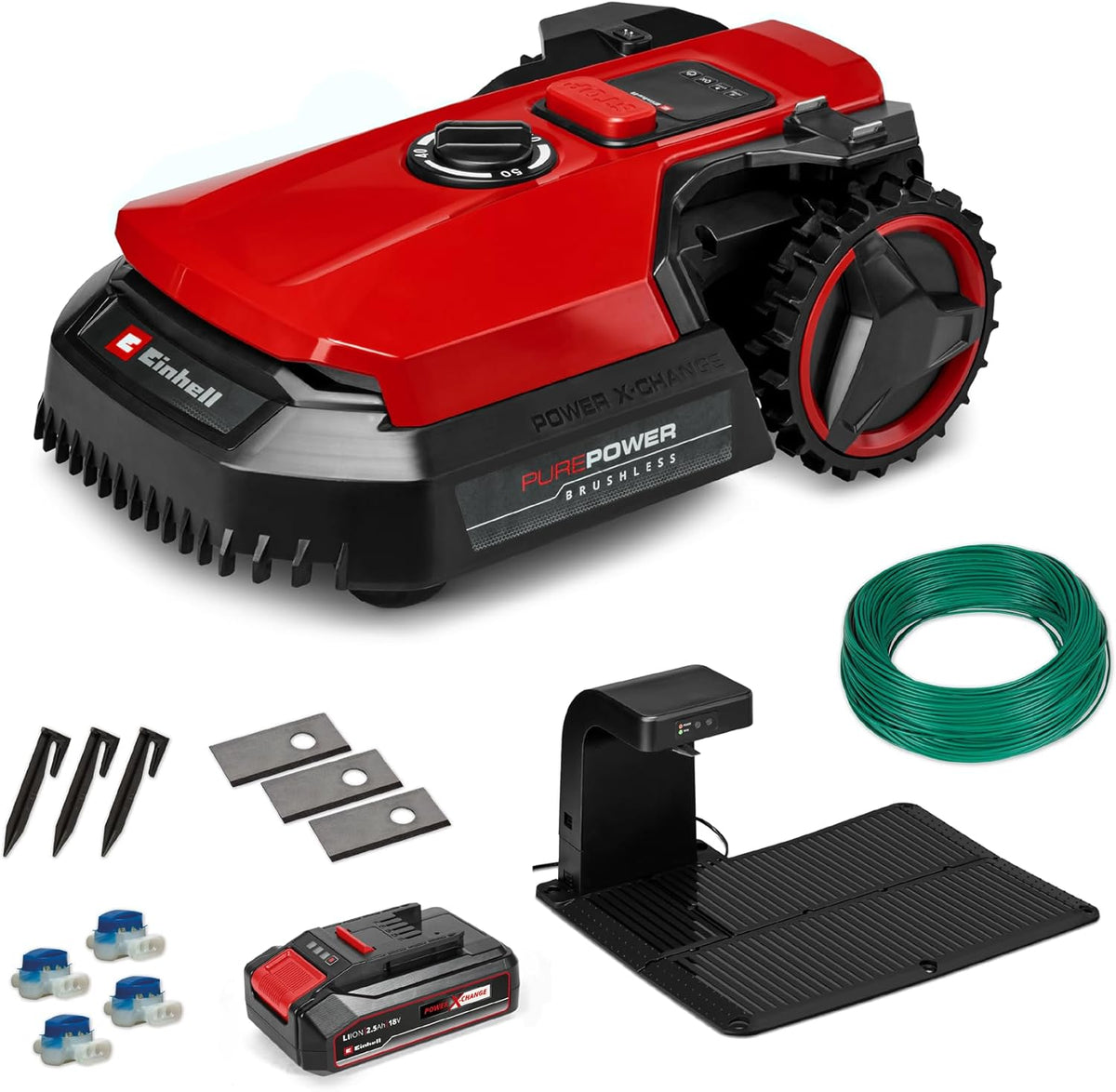 Einhell FREELEXO 500 Robot tondeuse sans fil Power X-Change 18V - Contrôle application mobile - Installation pour pelouse jusqu'à 500m²