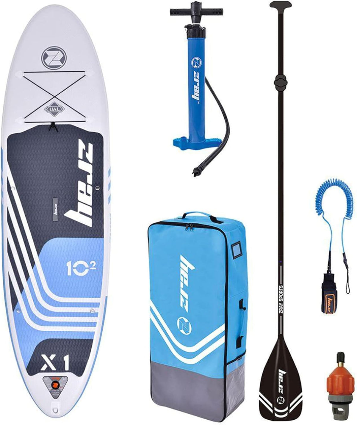 Zray X-Rider 10.2 SUP Gonflable Stand Up Paddle - Planche Dropstitch 310 x 81 x 15 cm - Kit avec leash pagaie pompe sac transport et siège kayak optionnel