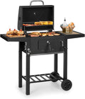 KLARSTEIN Meat Machine - Barbecue au charbon et fumoir surface 45 x 32,5 cm - Noir 108,7 x 57,5 x 106 cm - Foyer réglable et thermomètre