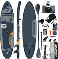 AKSPORT Paddle gonflable - Stand Up Paddle PVC noir et gris 335 x 86 x 15 cm - Modèle large stable pour débutants - Pont antidérapant et accessoires inclus