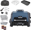 Ninja Woodfire Pro Connect XL - Barbecue électrique et fumoir 7 en 1 - Acier inoxydable bleu et noir 50,9 x 56,6 x 40,2 cm - Contrôle par application et 2 sondes