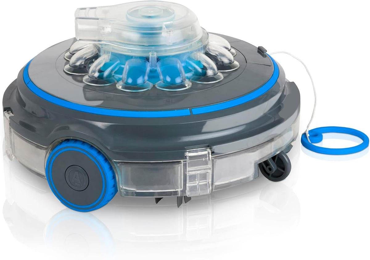 Gre RBR75 Wet Runner Plus - Robot piscine sans fil pour fond plat - ABS gris et bleu pour bassin jusqu'à 50 m2 - Autonomie 75 minutes et télécommande