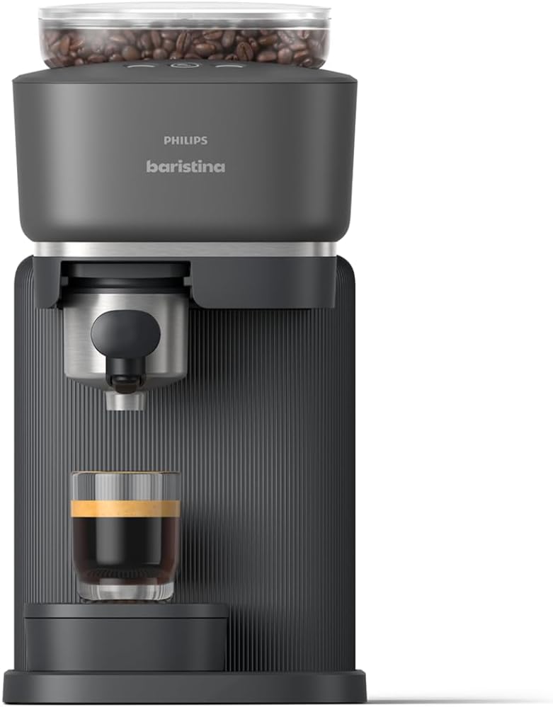 Philips Baristina BAR300 60 - Machine expresso compacte noire avec porte filtre - Réservoir 1,2 L pression 16 bar - Broyeur intégré intensité et volume réglables