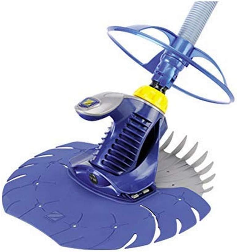 Zodiac T5 Duo W78046 - Robot piscine hydraulique fond et parois - Bleu plastique 44 x 43 x 22 cm pour bassin jusqu'à 12 x 6 m - Aspiration à diaphragme tuyau 12 m