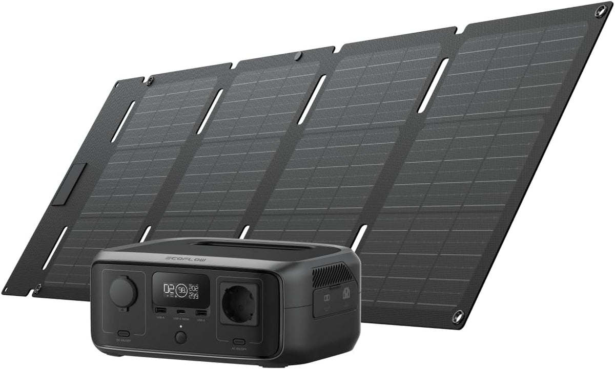 EcoFlow RIVER 3 Station électrique portable 245Wh 600W - Générateur solaire avec panneau solaire 45W - Batterie portable pour extérieur urgence et maison reconditionnée