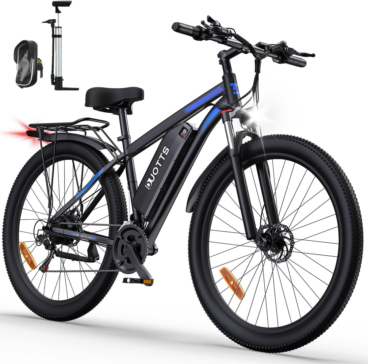 C29 Vélo électrique VTT adulte 29 pouces - Ebike aluminium noir moteur arrière 250W batterie amovible 48V 15Ah - 21 vitesses écran LCD freins disque double