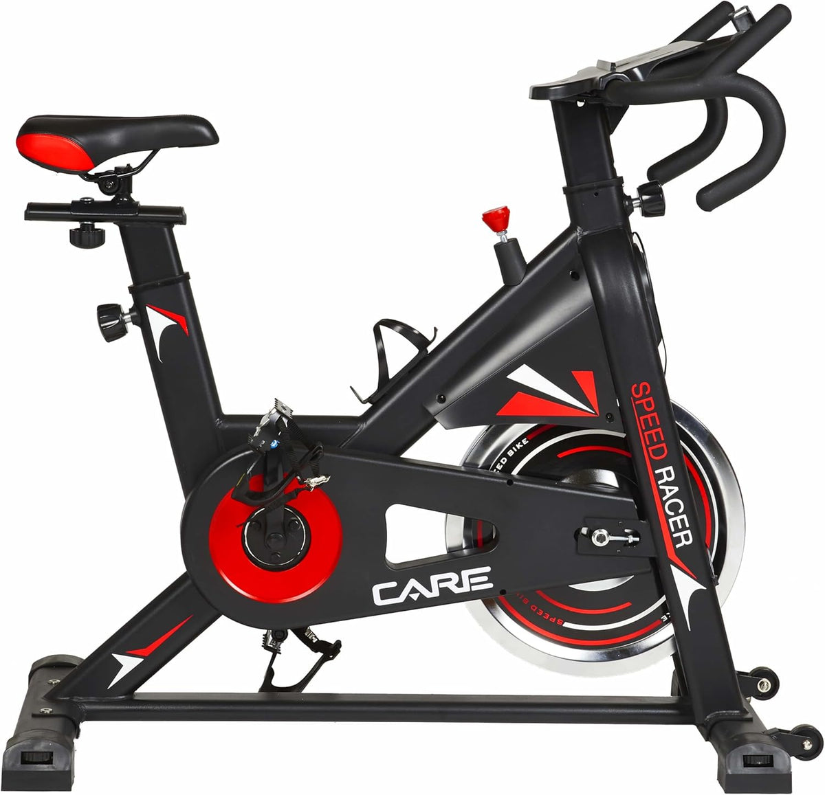 CARE FITNESS Speed Racer Vélo de biking intérieur - Vélo appartement écran LCD masse inertie 22 kg - Selle et guidon réglables noir
