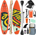 NACATIN Paddle gonflable adulte - Stand Up Paddle PVC finition Soleil épaisseur 15 cm - Charge maximale 200 kg pour tous niveaux - Pagaie pompe sac à dos et sac étanche