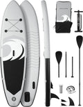 Stand Up Paddle gonflable - Planche SUP blanche 305 x 76 x 15 cm - Charge maximale 375 livres pour adultes et jeunes - Accessoires ISUP sac et pompe rapide