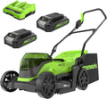 Greenworks 48V GD24X2LM36K2x Tondeuse sans fil 36cm - Deux batteries 2Ah avec double chargeur - Bac 40L