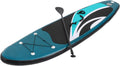 Stand Up Paddle gonflable - Planche SUP verte charge maximale 150 kg - Mousse PVC brossé aluminium et nylon résistant aux UV - Pagaie et pompe manuelle incluses