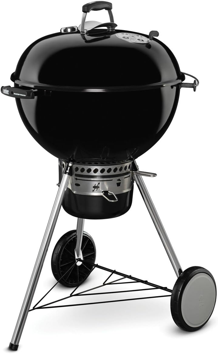 Weber Master Touch GBS 14501004 - Barbecue à charbon diamètre 57 cm - Noir avec couvercle et thermomètre - Compatible Gourmet BBQ System pour cuisson extérieure
