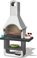 Sarom Maribor - Barbecue en maçonnerie au charbon de bois - Gris anthracite 120 x 80 x 140 cm - Couvercle métallique et forte rétention de chaleur