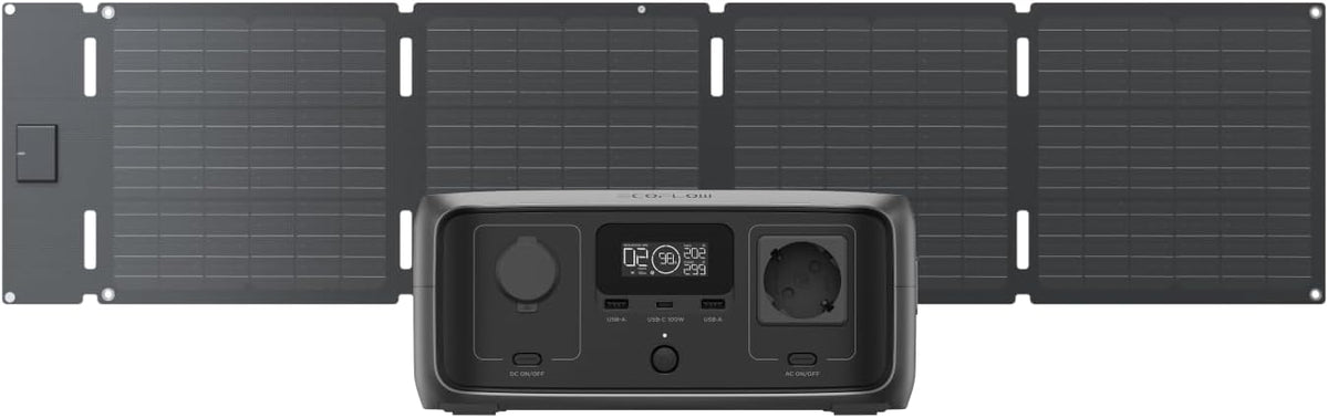 EcoFlow RIVER 3 Station électrique portable 245Wh - Générateur solaire 600W avec panneau solaire 60W - Batterie nomade technologie GaN pour camping