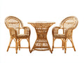 Salon de jardin pour terrasse - rotin - 73x69x89 cm - beige doré - style vintage
