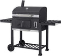 Tepro Toronto XXL 1165 - Barbecue au charbon de bois surface 71,5 x 46 cm - Anthracite et acier inoxydable 152 x 73 x 137 cm - Thermomètre intégré