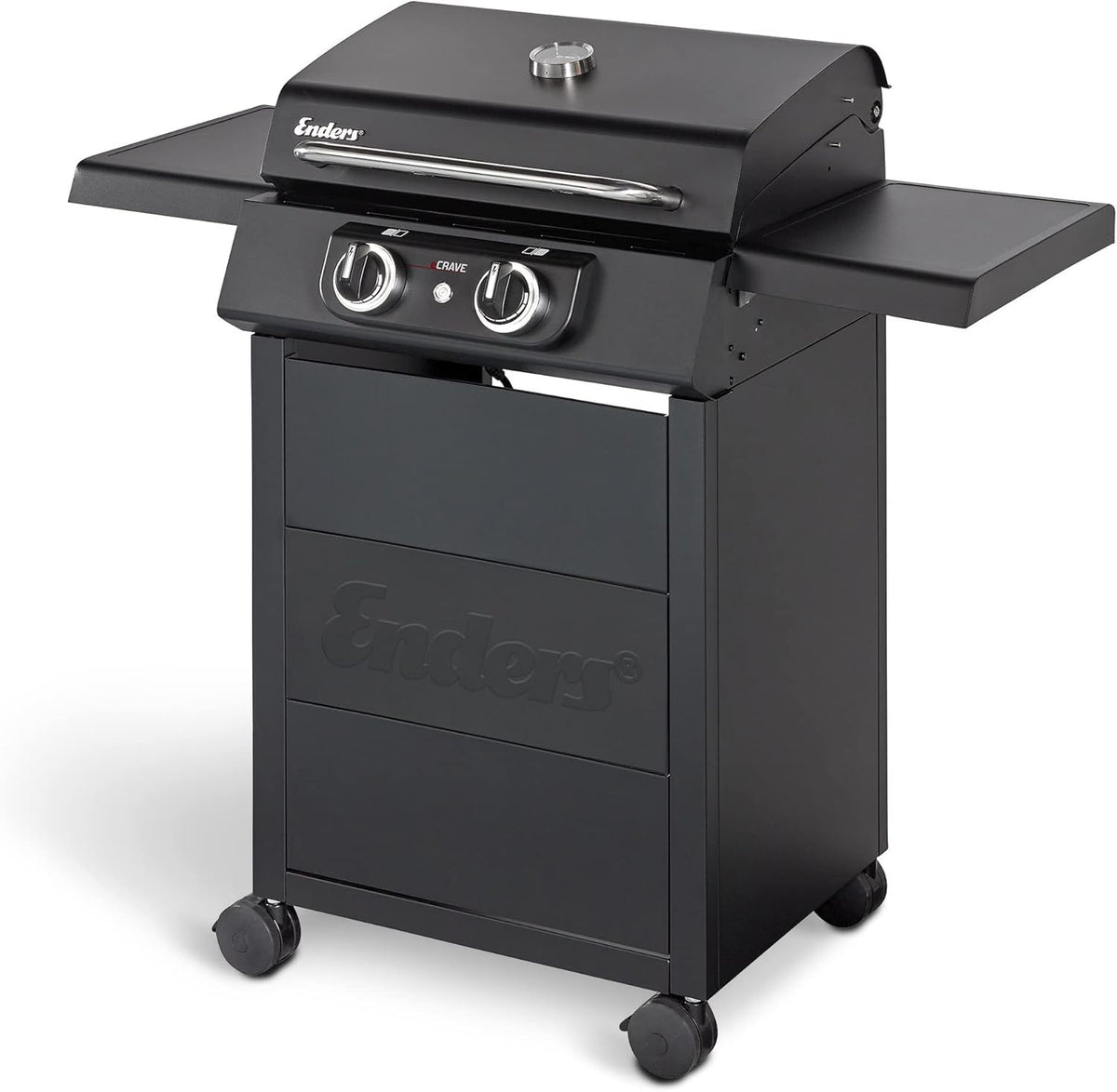 Enders eCRAVE 2 Barbecue électrique extérieur - Grille en fonte avec chariot rangement - Système Simple Clean et 2 éléments chauffants puissants