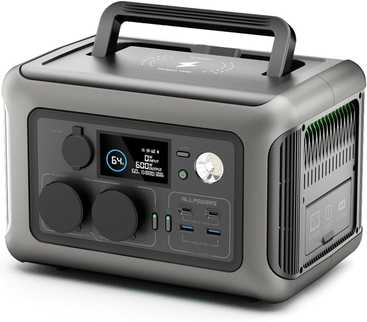 ALLPOWERS R600 Station électrique portable 299Wh - Batterie LiFePO4 3500 cycles - Générateur solaire 600W charge rapide camping extérieur