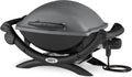 Weber Q 1400 - Barbecue électrique portable avec grille en fonte d'acier émaillée - Noir 42 x 69 x 37 cm pour extérieur - Surface de cuisson 43 x 32 cm et bac amovible