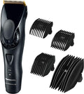 Panasonic ER FGP84 - Tondeuse cheveux barbe et corps pour homme - Noir acier allié poids 240 g - 4 peignes et lames carbone diamant avec revêtement nitrure de titane