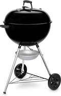 Weber Original Kettle E-5710 - Barbecue à charbon avec grille de cuisson 57 cm - Acier émaillé noir 67 x 65 x 107 cm - Système One Touch et thermomètre intégré