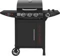 Royal Gourmet Barbecue à gaz 3 plus 1 brûleurs - Gril sur chariot puissance 11,5 kW - Métal noir 110 x 57,5 x 105 cm avec 1 porte - Thermomètre brûleur latéral et rangement