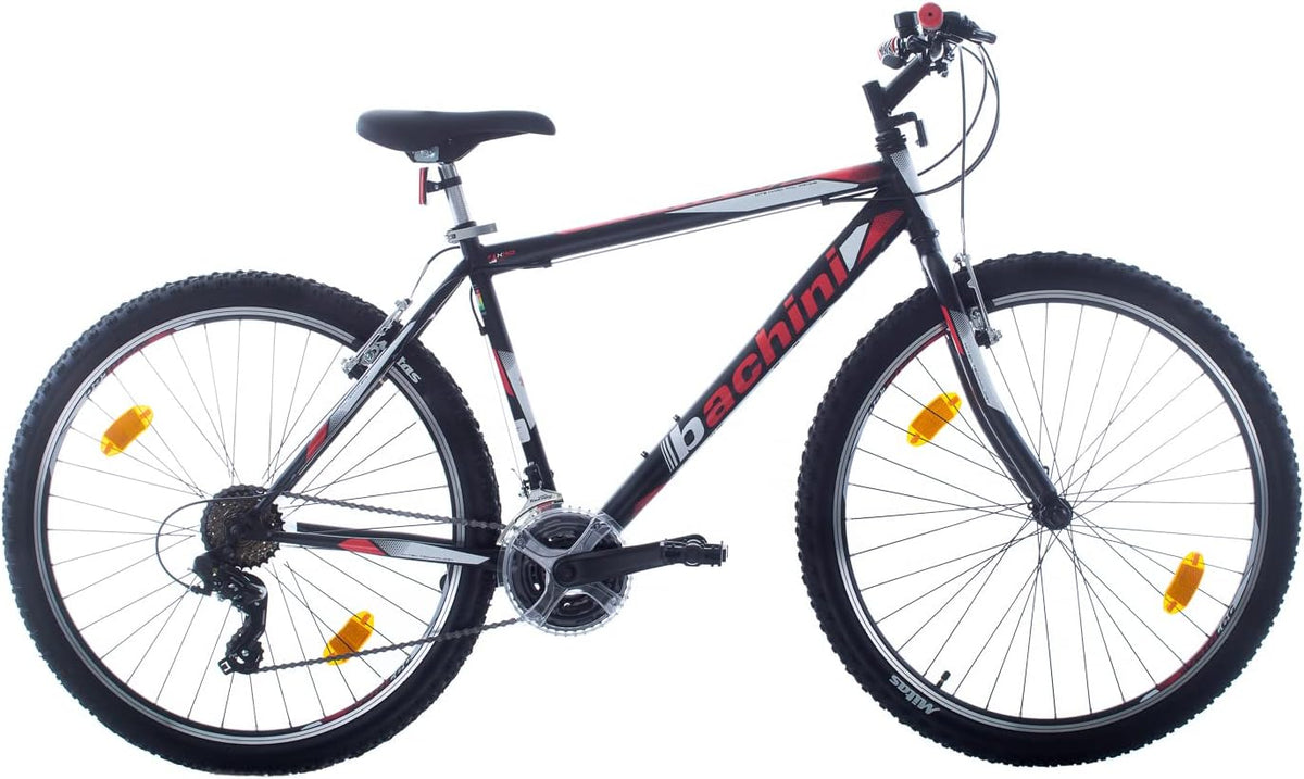 Multibrand Pro - VTT adulte 27,5 pouces cadre acier allié noir et rouge - 18 vitesses pour taille 155 à 190 cm - Suspension avant freins V Brake et manuel inclus