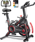 TOPUTURE Vélo d'appartement connecté - Résistance magnétique 100 niveaux et application - Métal vert charge maximale 150 kg - Écran LCD et entraînement cardio silencieux