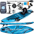 Aqua Spirit Barracuda Planche Stand Up Paddle Gonflable SUP - Combo paddle et kayak PVC bleu - Kit complet avec pagaie sac à dos pompe - Charge maximale 150 kg
