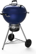 Weber Master-Touch GBS C-5750 Barbecue à charbon 57 cm - Grille Gourmet BBQ System avec roues - Barbecue extérieur Deep Ocean Blue