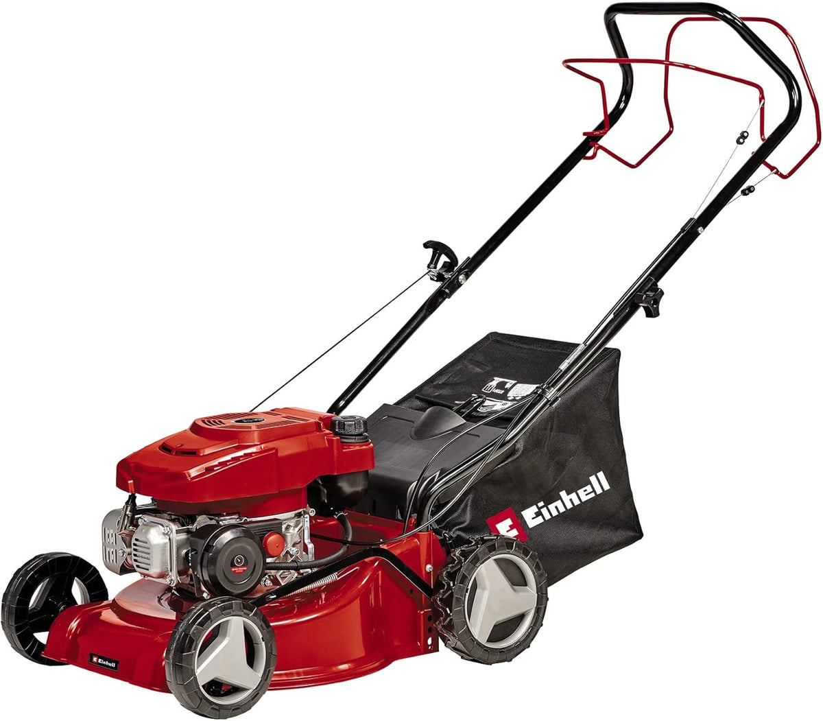 Einhell GC PM 40 2 S - Tondeuse thermique 132 cm3 largeur 40 cm - Noir et rouge pour surface jusqu'à 1000 m2 - Construction acier allié et plastique poids 20,32 kg