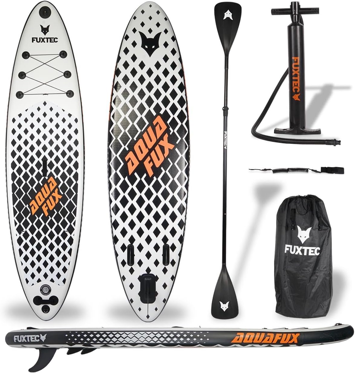 Fuxtec FX-SUP320eco.155 Planche Stand Up Paddle Gonflable SUP 320 x 81 x 15 cm - Kit tourisme avec 3 ailerons et sac rangement - Charge maximale 150 kg