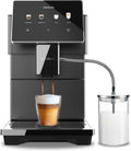 Cecotec Cremmaet Tempo Machine à café grains superautomatique - Écran TFT 7 pouces 13 recettes - Broyeur intégré 9 niveaux et pression 19 bars