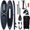 Suprfit Paddle gonflable - Stand Up Paddle double couche PVC noir et gris 330 x 78 x 15 cm - Charge maximale 150 kg - Kit complet pour tous niveaux