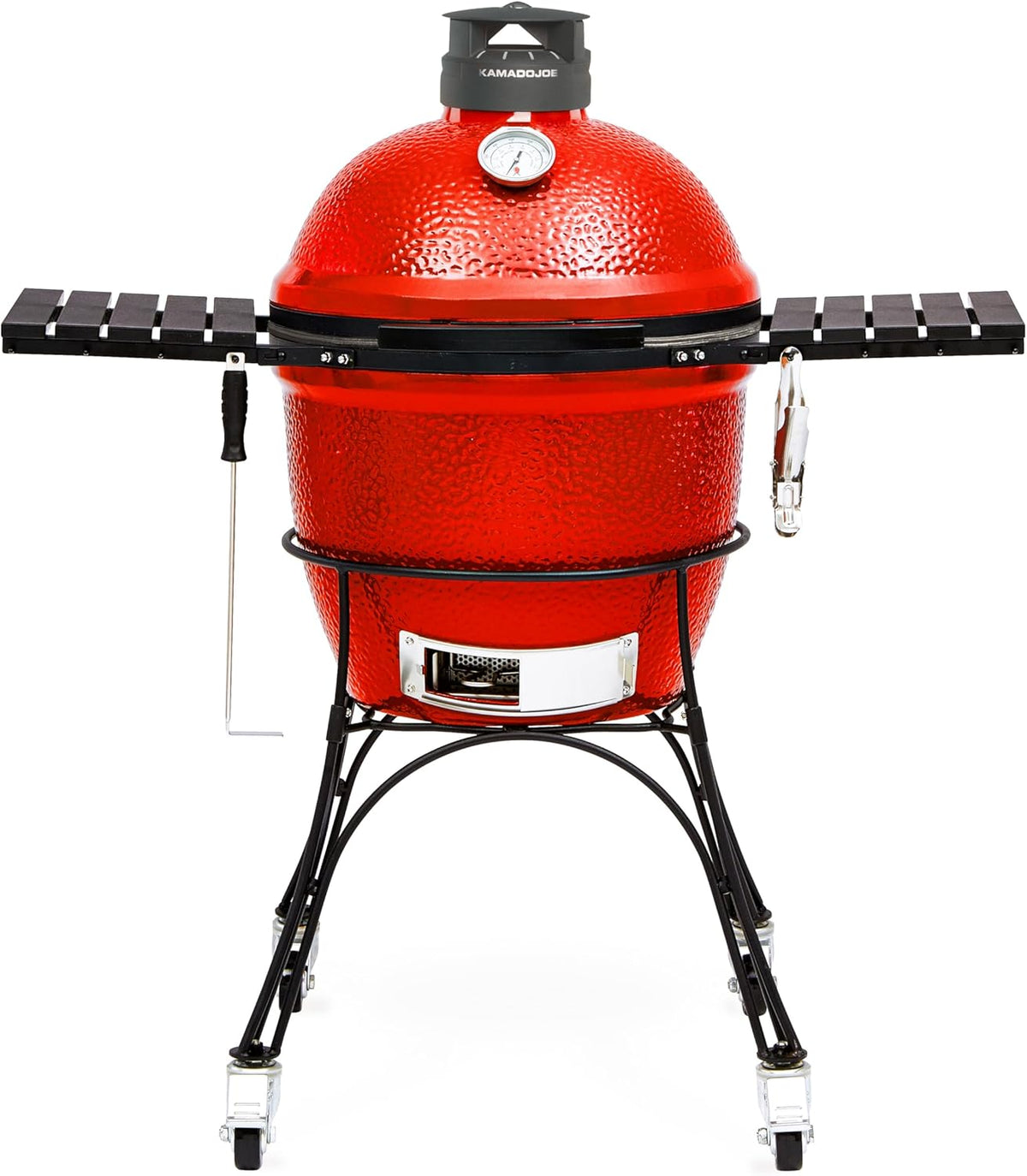 Kamado Joe Classic Joe Série II - Barbecue kamado en céramique 18 pouces - Rouge avec chariot et grilles inox - Fumoir surface de cuisson 250 pouces carrés et thermomètre