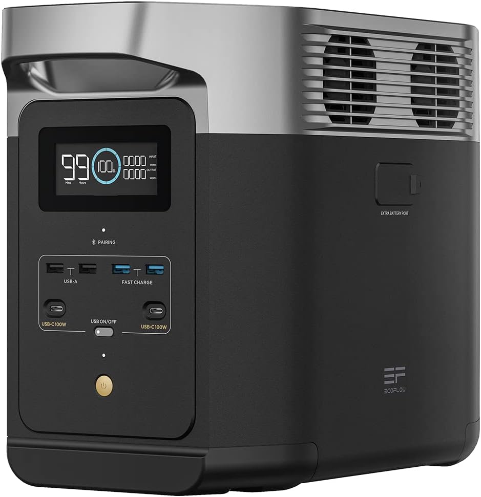 EcoFlow DELTA 2 Station électrique portable 1 à 3kWh - Générateur solaire batterie LFP évolutive - Alimentation secours maison balcon camping et camping-car