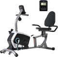 ISE Vélo semi allongé - Vélo d'appartement magnétique noir 8 niveaux - Acier inoxydable charge maximale 120 kg - Écran LCD siège réglable et roues de transport