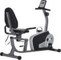 HOMCOM Vélo semi allongé - Vélo couché magnétique gris 137 x 62 x 103 cm - Charge maximale 110 kg et 8 niveaux - Écran LCD multifonction et siège réglable