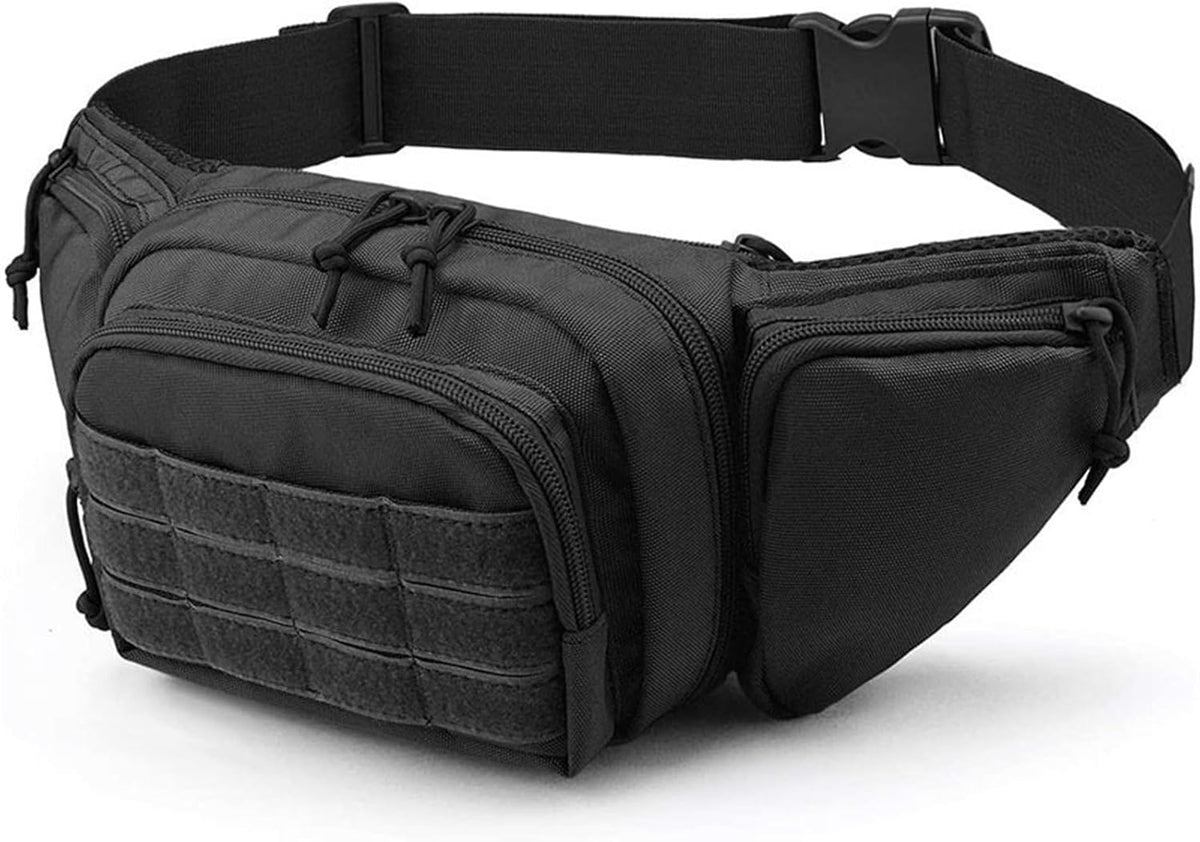 QWAXTRIW Sac à outils de taille avec étui en cuir noir - Trousse de rangement portable pour outils