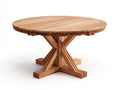 Table de jardin- bois- 130x130x76 cm- bois naturel- rustique contemporain
