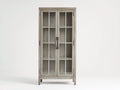 Vitrine - bois-verre-métal - 86x40x182 cm - chêne grisé - contemporain