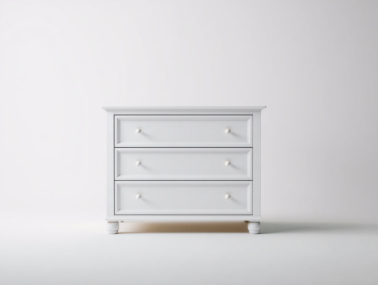 Commode - bois manufacturé - 92x43x81 cm - blanc - classique élégant