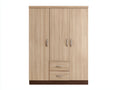 Armoire - mélaminé-métal - 122x52x181 cm - chêne clair-brun foncé - contemporain