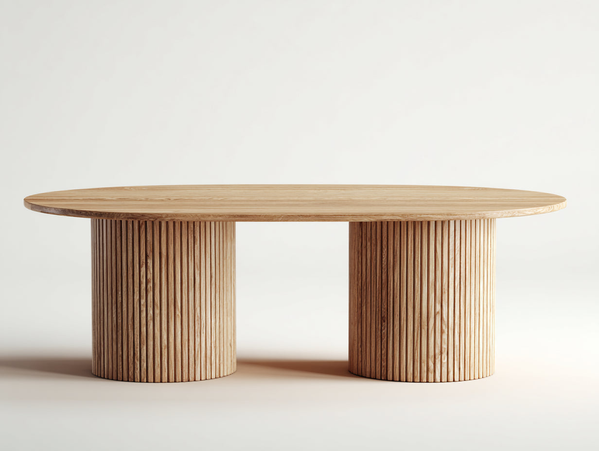 Table de jardin- bois- 240x120x75 cm- bois naturel- minimaliste contemporain
